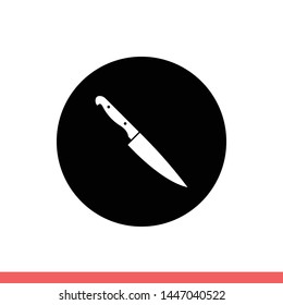 Knife vector icon, chef symbol. Simple, flat design for web or mobile app