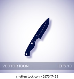 Knife vector icon - dark blue illustration with blue shadow