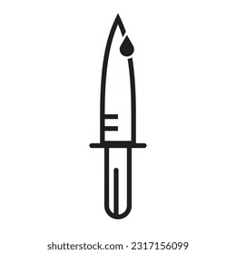Icono de vector de Cuchillo. Diseño de señas planas. Pictograma de símbolo de cuchillo