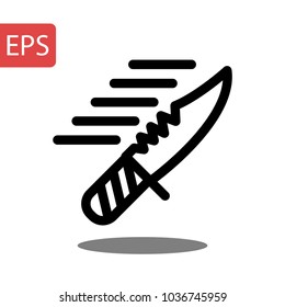 Knife vector icon. Illustration isolated for graphic and web design.