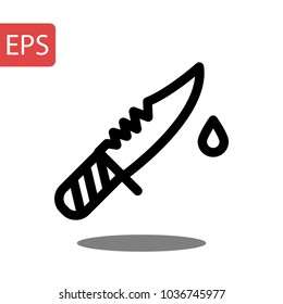 Knife vector icon. Illustration isolated for graphic and web design.