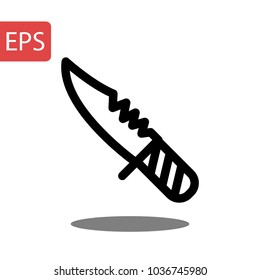 Knife vector icon. Illustration isolated for graphic and web design.