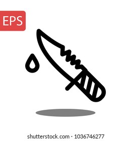 Knife vector icon. Illustration isolated for graphic and web design.