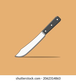 Knife Vector Icon Illustration. Kitchen Knife Vector. Flat Cartoon Style Suitable for Web Landing Page, Banner, Flyer, Sticker, Wallpaper, Background
