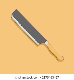 Knife Vector Icon Illustration with Outline for Design Element, Clip Art, Web, Landing page, Sticker, Banner. Flat Cartoon Style