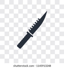 Knife vector icon isolated on transparent background, Knife logo concept