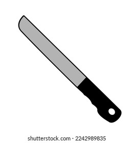 knife vector icon isolated on whiet background, vector illustration, cookware, kitchenware