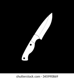 knife vector icon isolated on black