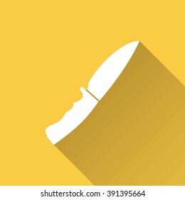 Knife   vector icon with long shadow.  Illustration  for graphic and web design.