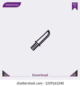 Knife vector icon. Modern, simple, isolated, flat best quality icon for web site designs or mobile apps. Vector illustration eps10.