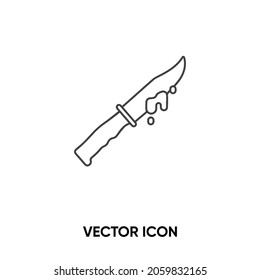Knife vector icon. Modern, simple flat vector illustration for website or mobile app.Crime symbol, logo illustration. Pixel perfect vector graphics