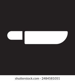 Knife vector icon on black background.