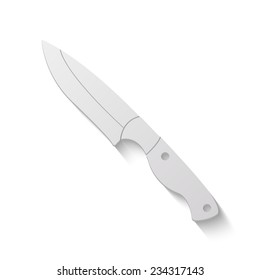 knife vector icon - paper illustration