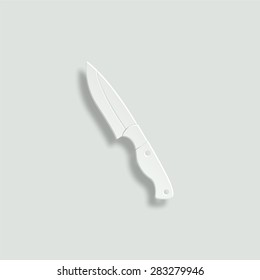 knife vector icon - paper illustration
