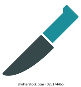 Knife vector icon. Style is bicolor flat symbol, soft blue colors, rounded angles, white background.
