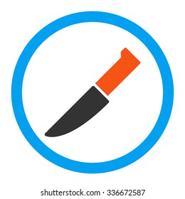 Knife vector icon. Style is flat rounded symbol, bright colors, rounded angles, white background.