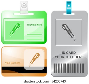 Knife. Vector id cards.