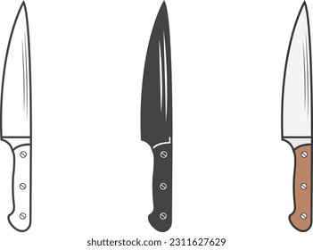 Knife Vector,  illustration, Chef's Knife Silhouette, Restaurant Equipment, Cooking Equipment, Knife Clip Art, Knife Silhouette, Utensils