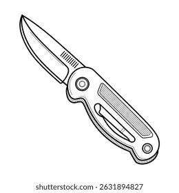 knife vector illustration coloring page line art 