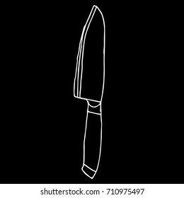 Knife vector illustration. Doodle style. Design icon, print, logo, poster, symbol, decor, textile, paper, card. 