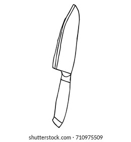 Knife vector illustration. Doodle style. Design icon, print, logo, poster, symbol, decor, textile, paper, card. 