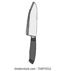 Knife vector illustration. Doodle style. Design icon, print, logo, poster, symbol, decor, textile, paper, card. 