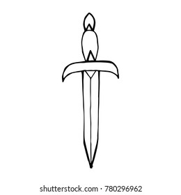 Knife vector illustration. Doodle style. Design, print, decor, textile, paper