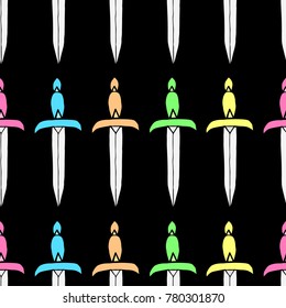 Knife vector illustration. Doodle style. Design, print, decor, textile, paper