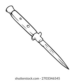 knife vector illustration with drawing line art