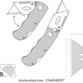 ilustración de vector de cuchillo para trabajo de diseño gráfico