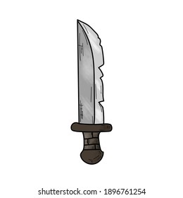 Cuchillo. Ilustración vectorial. Objeto aislado sobre un fondo blanco. Estilo dibujado a mano.