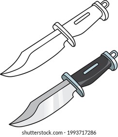 ilustración de vector de cuchillo aislada en fondo blanco