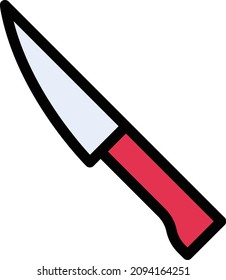 knife vector illustration isolated on a transparent background. stroke vector icons for concept or web graphics.