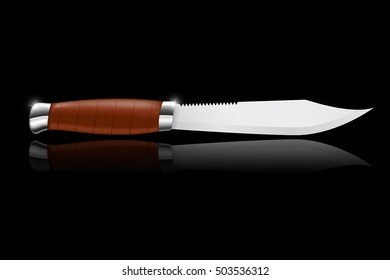 Knife. Vector illustration on black background