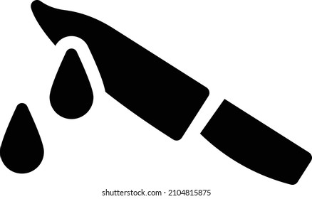ilustración del vector cuchillo en un fondo transparente. Símbolos de calidad premium. Icono vector glifos para concepto y diseño gráfico.