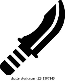 ilustración del vector cuchillo en un fondo transparente. Símbolos de calidad superior. Iconos vectoriales de glifos para diseño de conceptos y gráficos.