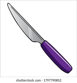 knife vector illustration,isolated on white background for education,top view