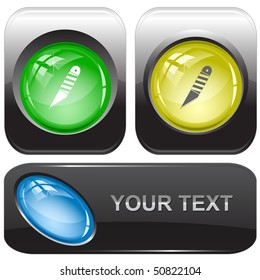 Knife. Vector internet buttons.