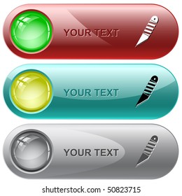 Knife. Vector internet buttons.