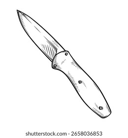 handgezeichnete Illustration der Messervektorlinie