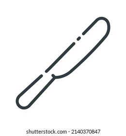 Knife vector line icon isolated on white transparent background. Symbol of kitchen appliance.