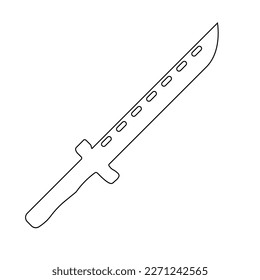 Knife vector outline. Knife vector icon. Cold weapon knife blade. Kitchen knife vector.