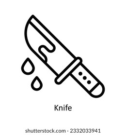 Knife Vector   outline Icon Design illustration. Kitchen and home  Symbol on White background EPS 10 File