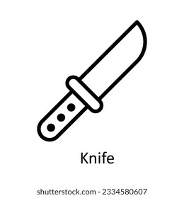 Knife Vector outline Icon Design illustration. Kitchen and home  Symbol on White background EPS 10 File