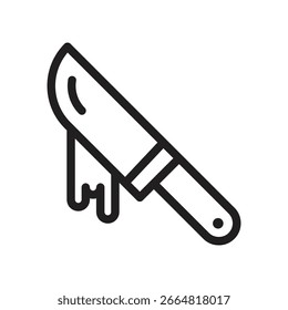 Icono de contorno de Vector de cuchillo. Archivo EPS 10 