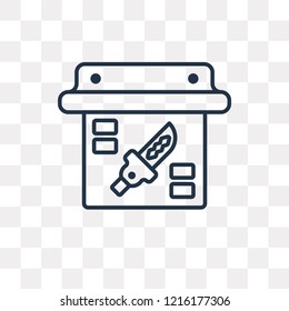 Knife vector outline icon isolated on transparent background, high quality linear Knife transparency concept can be used web and mobile