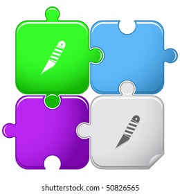 Knife. Vector puzzle.