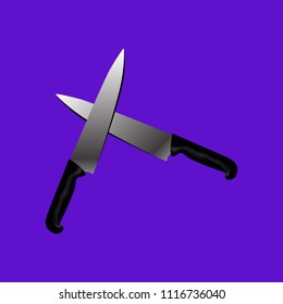 Knife vector. Realistic modern knife