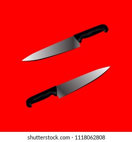 Knife vector. Realistic modern knife