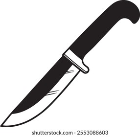 knife vector silhouette on white background